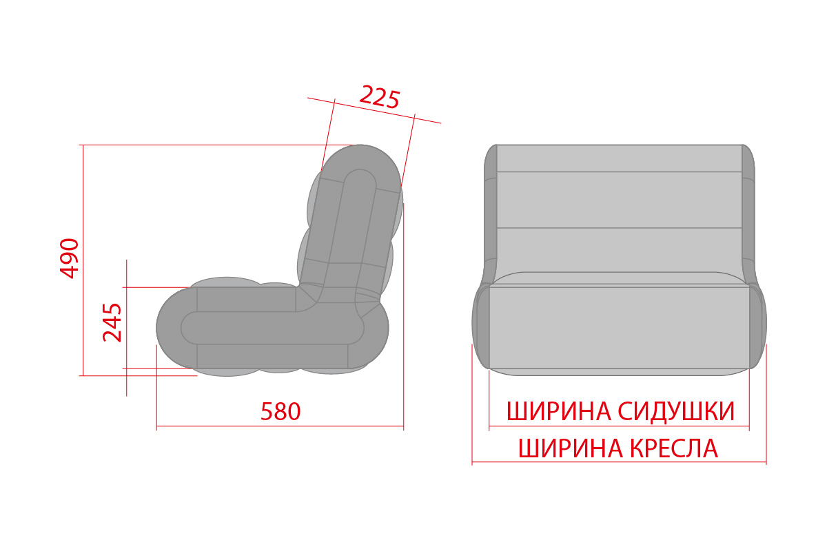 Размер кресла Мини