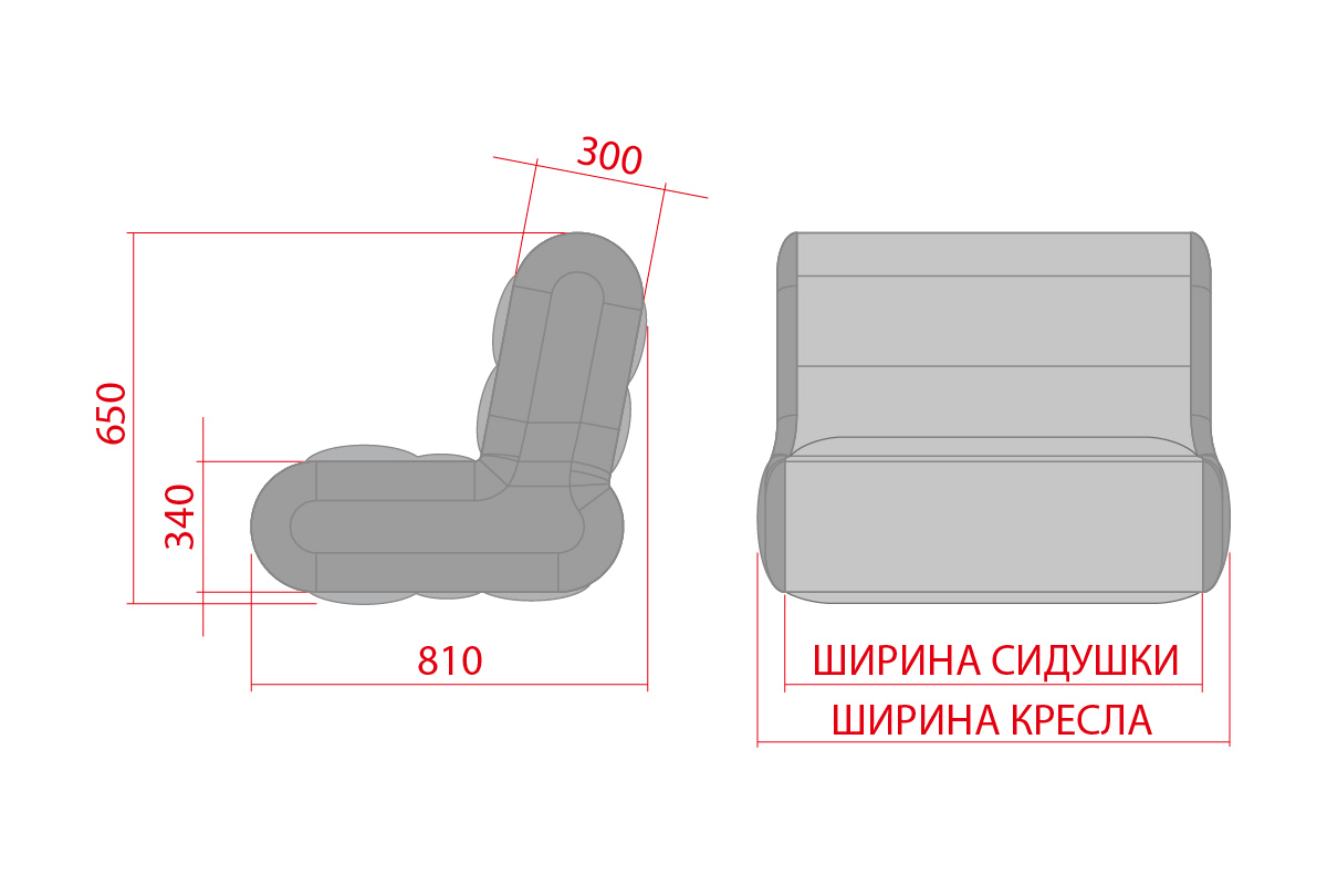 Размер кресла Стандарт